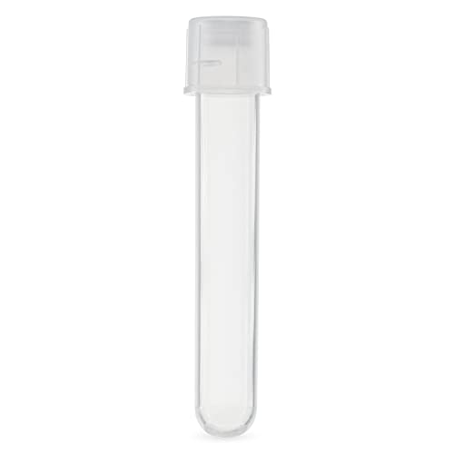 Globe Scientific 110438 Polypropylene Test Tube with Separate Dual Position Snap Cap, Sterile, 5mL Capacity, 12mm Dia, 75mm Height (Case of 500)