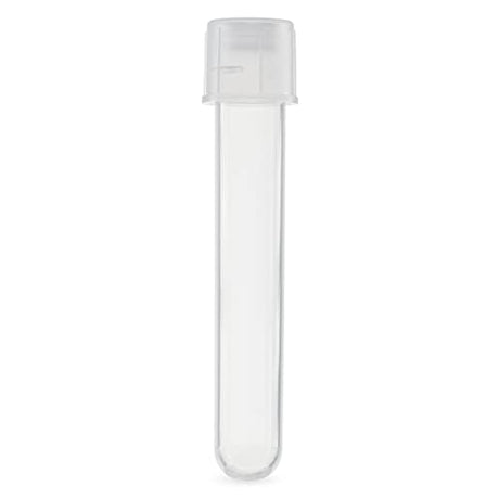 Globe Scientific 110438 Polypropylene Test Tube with Separate Dual Position Snap Cap, Sterile, 5mL Capacity, 12mm Dia, 75mm Height (Case of 500)
