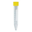 Globe Scientific 6293 Polypropylene General Purpose Centrifuge Tube with Attached Yellow Screw Cap, Sterile, 10mL Capacity (Case of 1000)