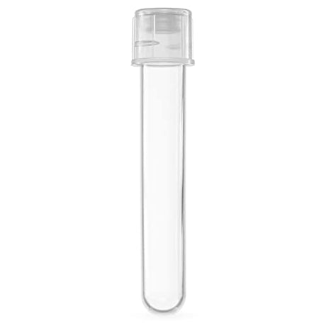 Globe Scientific 110406 Polypropylene Test Tube with Separate Dual Position Snap Cap, 5mL Capacity, 12mm Diameter, 75mm Height, Pack of 1000