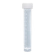 Globe Scientific 6102C Polypropylene Molded Graduations Conical Bottom Self Standing Transport Tubes with Attached White Polyethylene Screw Cap, 10ml Capacity (Case of 1000)