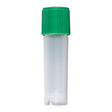 Globe Scientific 6032 Polypropylene Non-Graduated Sample Tube, 2mL Capacity, External Threads, Round Bottom, Self-Standing (Bag of 1000)