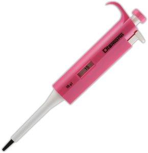 Globe Scientific Diamond 3302-15 Fixed Volume Pipette, 15µL Volume, Pink