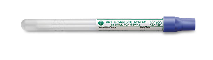 Sterile Dry Transport System-6" Foam Swab, Cs