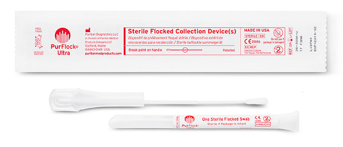 PurFlock Ultra 6" Sterile DNA-Free Standard Flock Swab w/Plastic Handle & Tube - 25-3306-U TT FDNA-Forensic Evidence Collection, Cs