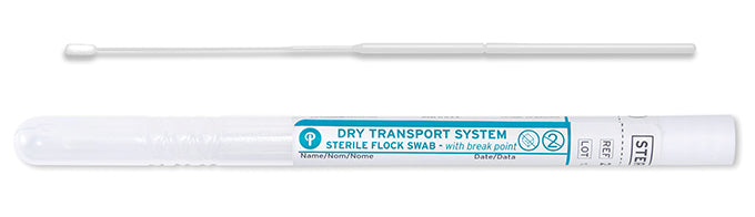 HydraFlock Dry Transport System 6" Sterile Ultrafine Micro Flock Swab & Tube - 25-3318-H BT-Nasopharyngeal Swabs, Cs