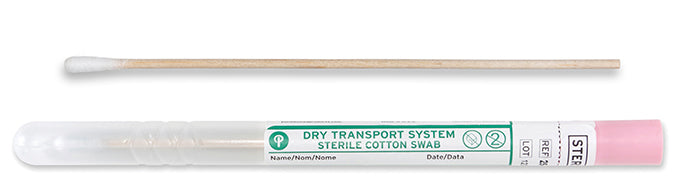 Puritan Dry Transport System 6" Sterile Standard Cotton Wood Handle Swab & Tube - 25-806 1WC BT-Collection and Transport System, Cs