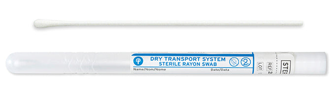 Puritan Dry Transport System 6" Sterile Standard Rayon Plastic Handle Swab & Tube - 25-806 1PR BT-Collection Swab, Cs