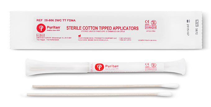 Puritan Dry Transport System 2 - 6" Sterile DNA-Free Standard Cotton Swabs - 25-806 2WC TT FDNA-Forensic Evidence Collection, Cs