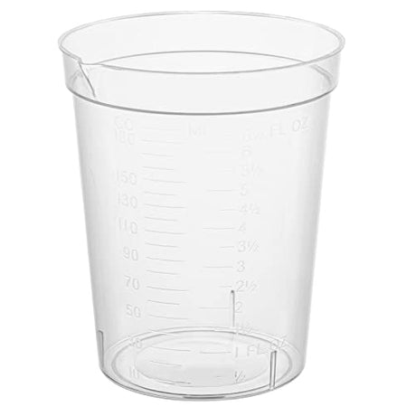 Globe Scientific 5920 Polypropylene Graduated Specimen Container Collection Cup with Pour Spout, 6.5 oz Capacity (Case of 500)