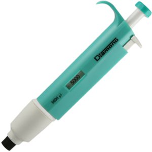 Globe Scientific Diamond 3302-5000 Fixed Volume Pipette, 5000µL Volume, Light Green