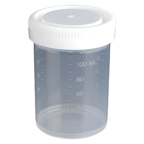 Globe Scientific Tite-Rite 6527 Polypropylene Leak Resistant Containers with Polyethylene Separate Screw Cap, Non-Sterile, Bulk Packaging, 120mL Capacity (Case of 300)