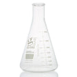 Globe Glass, Erlenmeyer Flask, 4000mL, Heavy Duty, Narrow Mouth, Dual Graduations, ASTM E1406, 1/Box
