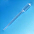 Globe Scientific 136036-S01 Transfer Pipet, Pediatric, Sterile, Individually Wrapped, LDPE, 1.5mL Capacity, 0.3mL Graduated, 115mm Length, Pack of 500