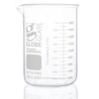 Globe Glass, Beaker, Heavy Duty, 2000mL, Low Form Griffin Style, Dual Graduations, ASTM E960, 4/Box