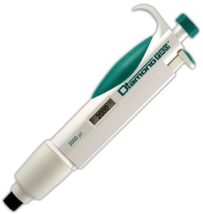 Globe Scientific Diamond PRO 3312-20 Fixed Volµme Research Micropipette, 20µL Volume, Yellow