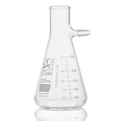 Globe Glass, Filtering Flask, 250mL, Dual Graduations, ASTM E1406, 6/Box