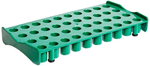 Globe Scientific 3049G Polycarbonate Workstation Rack for CryoClear Cryogenic Vial, Holds 40 Vials, Green (Pack of 5)