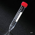 Globe Scientific 6267 Acrylic Centrifuge Tube with Separate Red Screw Cap, Non-Sterile, 15mL Capacity, Printed Graduation, Bulk Pack (Case of 500)