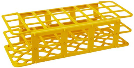 Globe Scientific 456806 Polypropylene Microcentrifuge Tube Rack, 30mm Tube, Yellow, 24-Place
