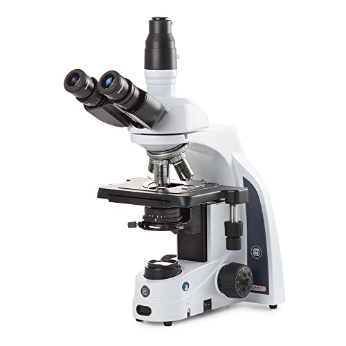 iScope Trinocular Compound Microscope with EWF 10x/22mm Eyepieces, E-Plan EPLI 4/10/S40/S100x Oil iOS Objectives, Rackless Stage and 3W NeoLED Illumination, Globe Scientific | Euromex