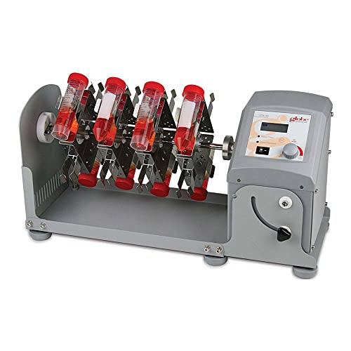 Globe Scientific Horizontal Digital Tube Rotator GTR-HD with 16 x 50mL Vertical Tube Holder, 120-240V, 50/60Hz