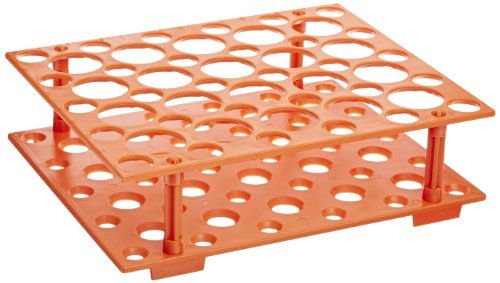 Globe Scientific 456930 Polypropylene Centrifuge Tube Rack 17mm Tubes, Orange