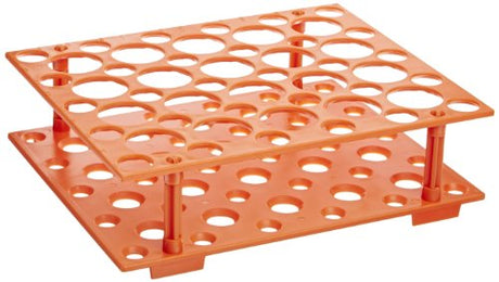 Globe Scientific 456930 Polypropylene Centrifuge Tube Rack 17mm Tubes, Orange