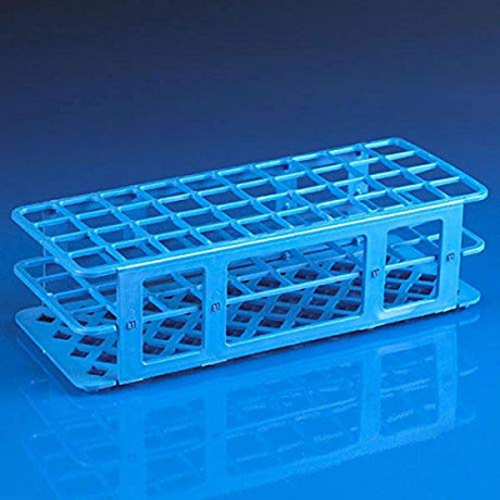 Globe Scientific 456704 Polypropylene Microcentrifuge Tube Rack, 25mm Tube, Blue, 40-Place