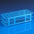 Globe Scientific 456704 Polypropylene Microcentrifuge Tube Rack, 25mm Tube, Blue, 40-Place