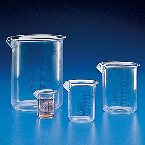 Globe Scientific 601728 Polymethylpentene Griffin Style Low Form Beaker, Printed Graduations, 5000mL Capacity (Pack of 4)