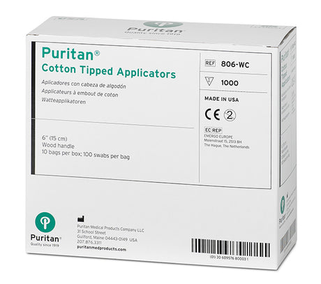 Puritan Cotton Tipped Applicator-6" Cotton Swab w/Wooden Handle, Cs