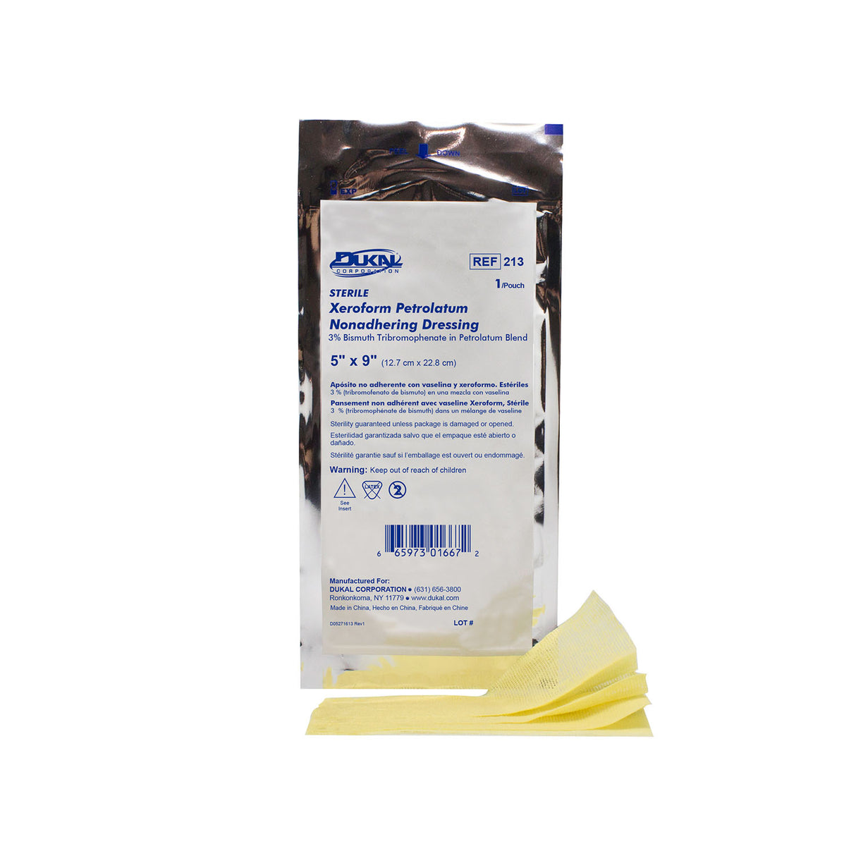 DUKAL ALBA XEROFORM PETROLATUM GAUZE DRESSINGS - 213