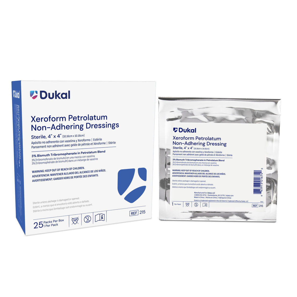 DUKAL ALBA XEROFORM PETROLATUM GAUZE DRESSINGS - 215