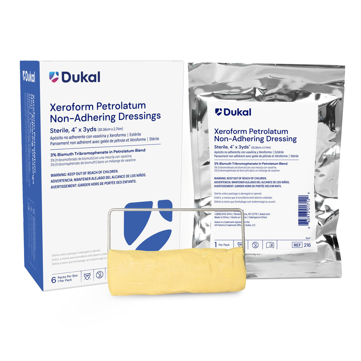 DUKAL ALBA XEROFORM PETROLATUM GAUZE DRESSINGS - 216