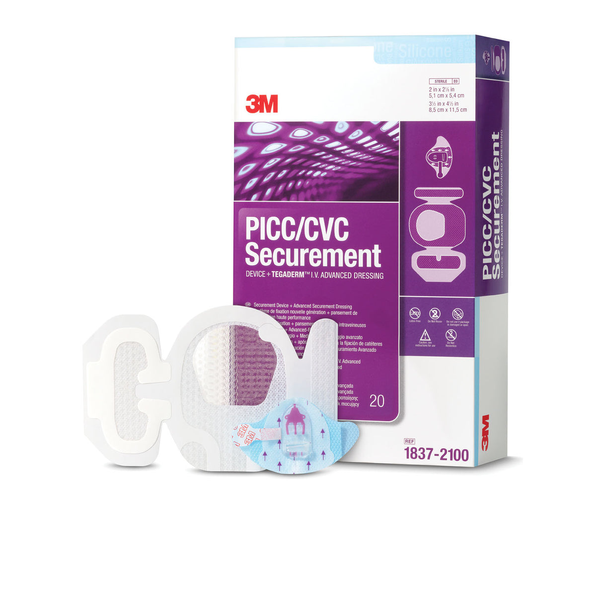 SOLVENTUM PICC/CVC SECUREMENT DEVICE + TEGADERM™ IV ADVANCED SECUREMENT DRESSING - 1837-2100