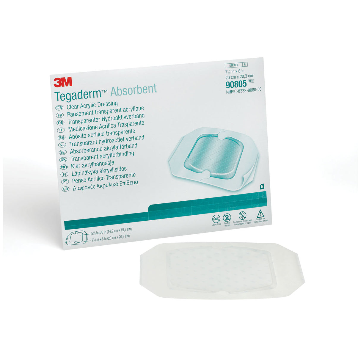 SOLVENTUM TEGADERM™ ABSORBENT CLEAR ACRYLIC DRESSINGS - 90805
