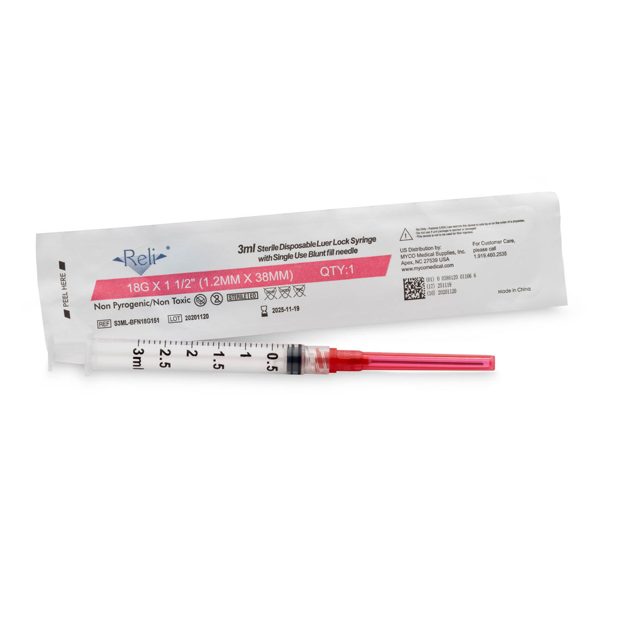 MYCO RELI® BLUNT FILL NEEDLES - BFN18G151
