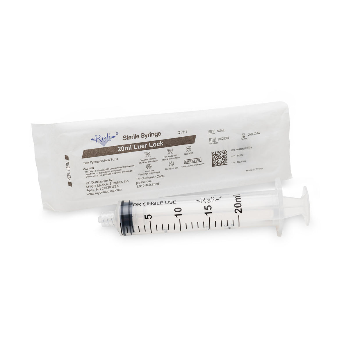 MYCO RELI® CONVENTIONAL LUER LOCK SYRINGE - S20ML