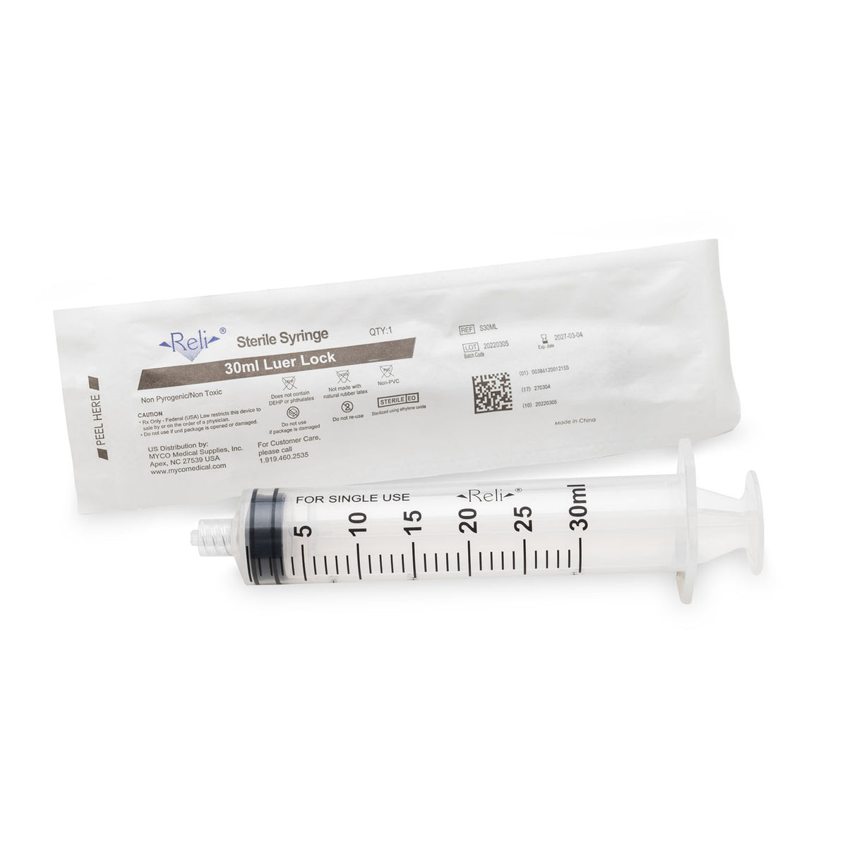 MYCO RELI® CONVENTIONAL LUER LOCK SYRINGE - S30ML