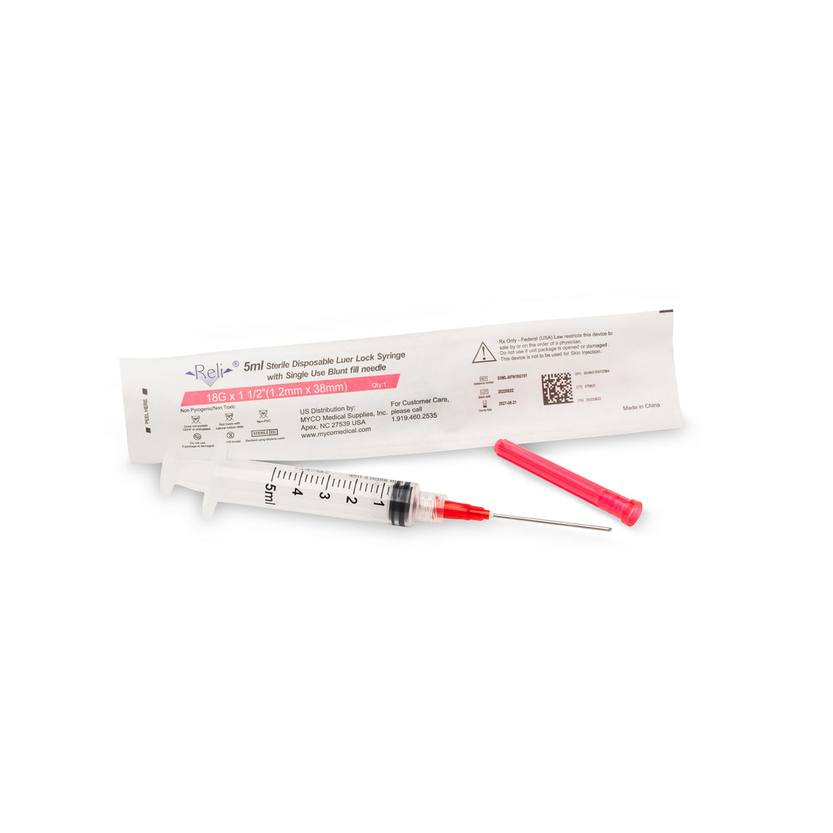 MYCO RELI® CONVENTIONAL LUER LOCK SYRINGE - S5ML