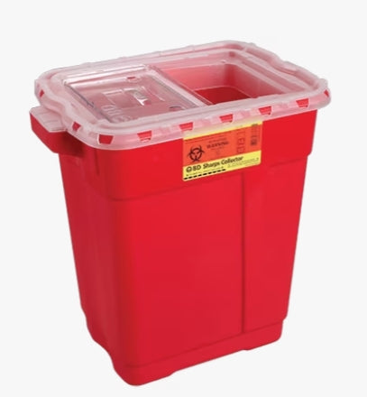 BD SHARPS COLLECTOR, 6 GALLON, RED, SMALL OPEN CAP-305160, Cs