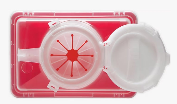 BD SHARPS COLLECTOR, 6 GALLON, RED, SMALL OPEN CAP-305160, Cs