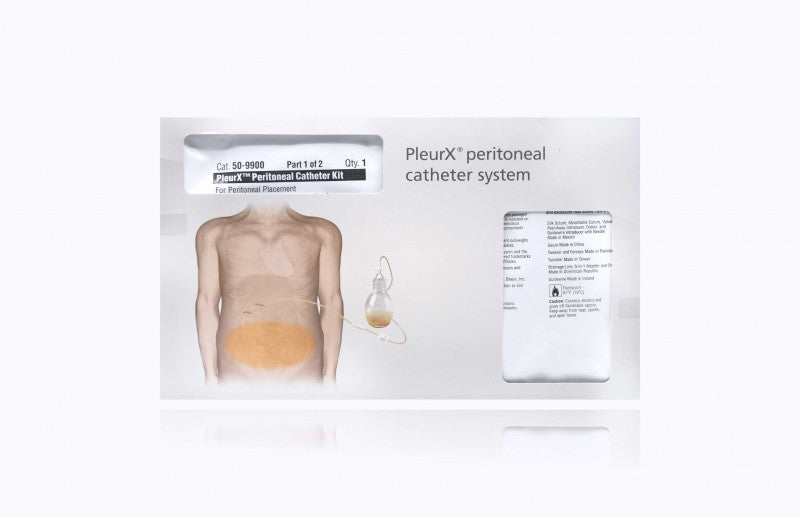 BD PLEURX PERITONEAL CATHETER KIT WITH (4) 1000 ML BOTTLES, 1 KIT/EA-50-9900, Each