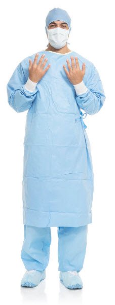 HALYARD AERO BLUE PERFORMANCE SURGICAL GOWNS-41739NS