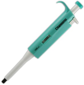 Globe Scientific Diamond 3302-1000 Fixed Volume Pipette, 1000µL Volume, Light Green