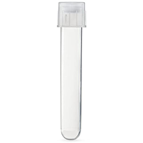 Globe Scientific 110178 Polypropylene Culture Tube with Attached Dual Position Cap, Sterile, 14mL Capacity, 17mm Dia, 100mm Height (Case of 500)