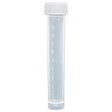 Globe Scientific 6102, Transport Tube, 10mL, with Separate White Screw Cap, PP, Conical Bottom, Self-Standing, Molded Graduations, CS/1000