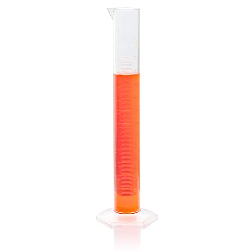 Globe Scientific 3703-250 Diamond Essentials PMP Graduated Measuring Cylinder, Class B, Tall Form, 250ml Capacity