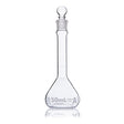 Volumetric Flask, Wide Mouth, Globe Glass, 50mL, Class A, to Contain (TC), 3.3 Borosilicate Glass, ASTM E288, 6/Box
